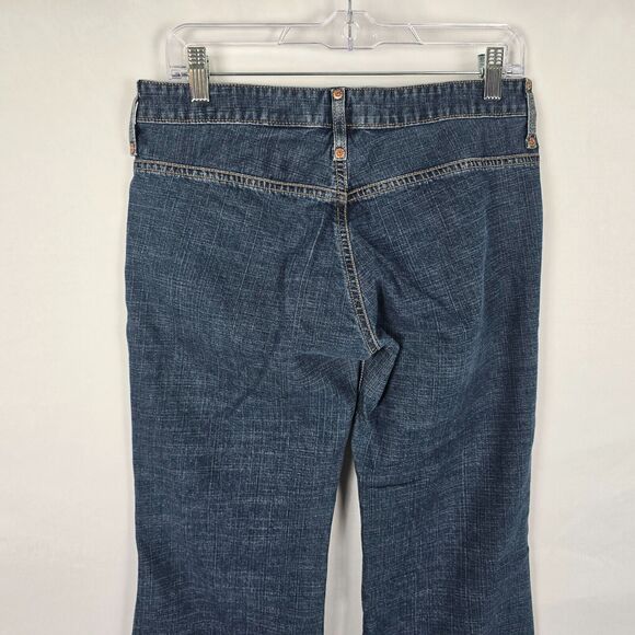 Levi's Jeans Junior's 7 Blue Super Low Button Fly Flare Medium Wash - Picture 6 of 16